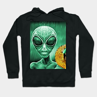 Alien Bitcoin Collectors Mars Invasion Sci-fi Hoodie